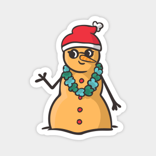 Christmas Sandman Snowman with Santa Hat Magnet