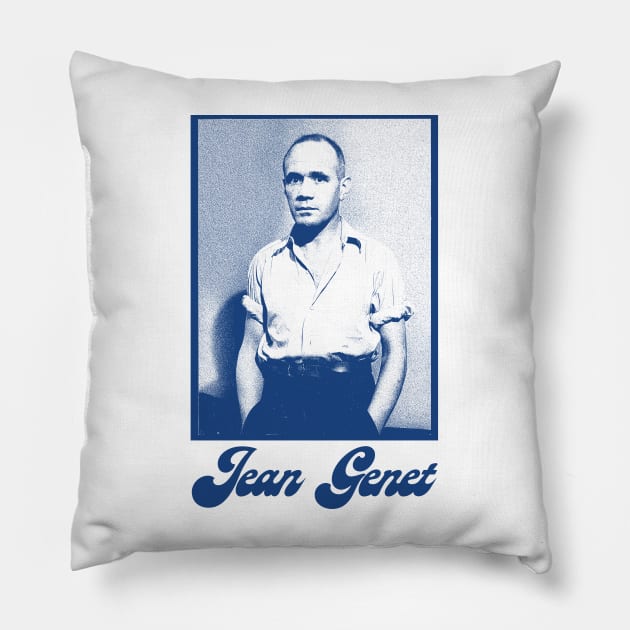 Jean Genet / Retro Fan Artwork Pillow by DankFutura