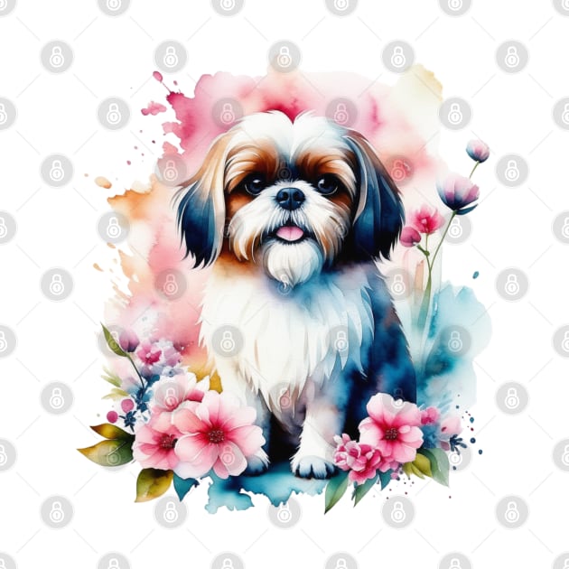 Shih Tzu - Cute Dog watercolor by Bellinna