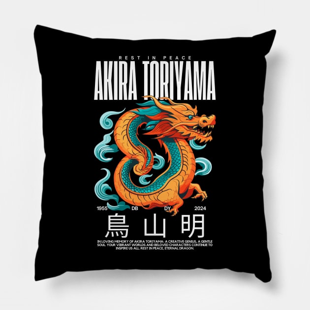 AKIRA TORIYAMA 1955 - 2024 RIP Pillow by Lolane