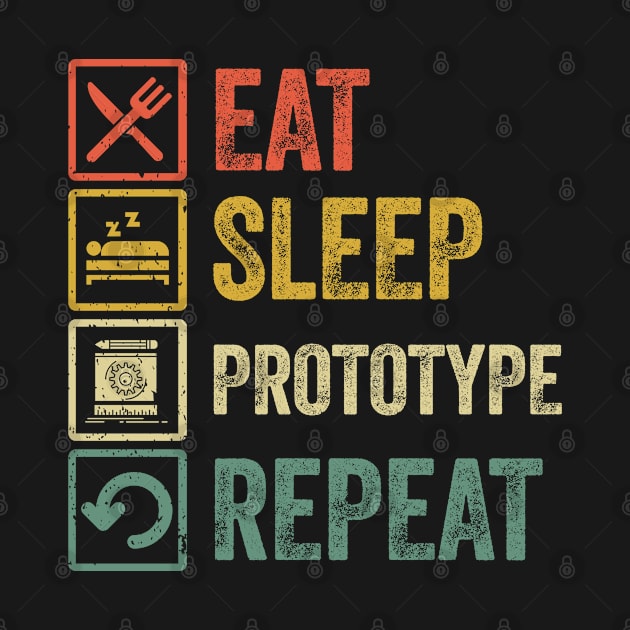 Funny eat sleep prototype repeat retro vintage by Lyume