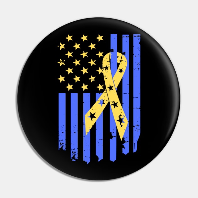 Down Syndrome Flag and Ribbon for Trisomy 21 and Down Syndrome Awareness Pin by A Down Syndrome Life