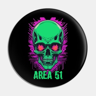 Area 51 Skull Pin