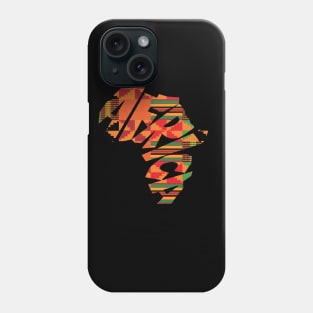 Africa Map with Kente Pattern, African Words Style Phone Case