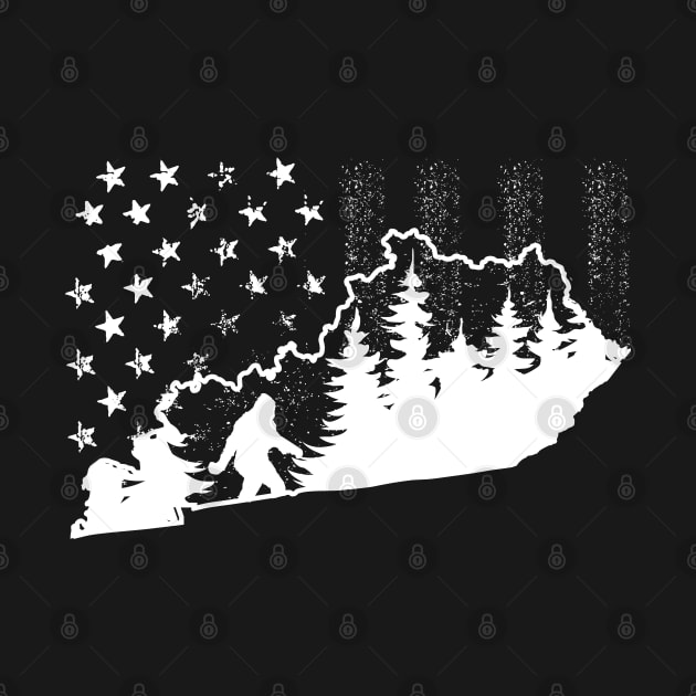 kentucky Bigfoot American Flag by Tesszero