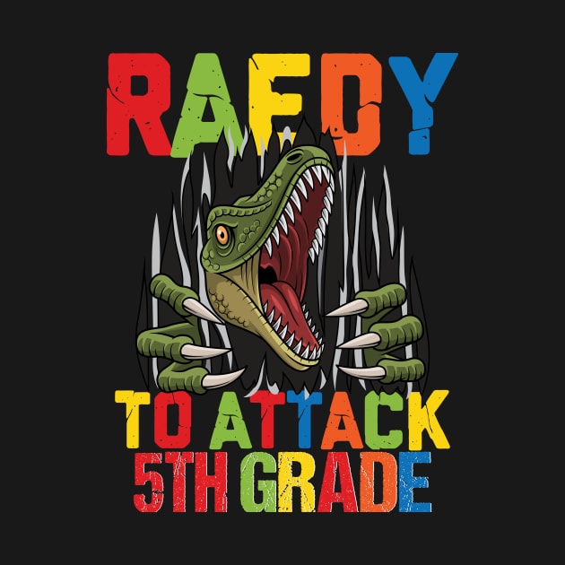 Funny Ready To Attack 5th Grade Shark First Day of School Gifts Kids by smtworld