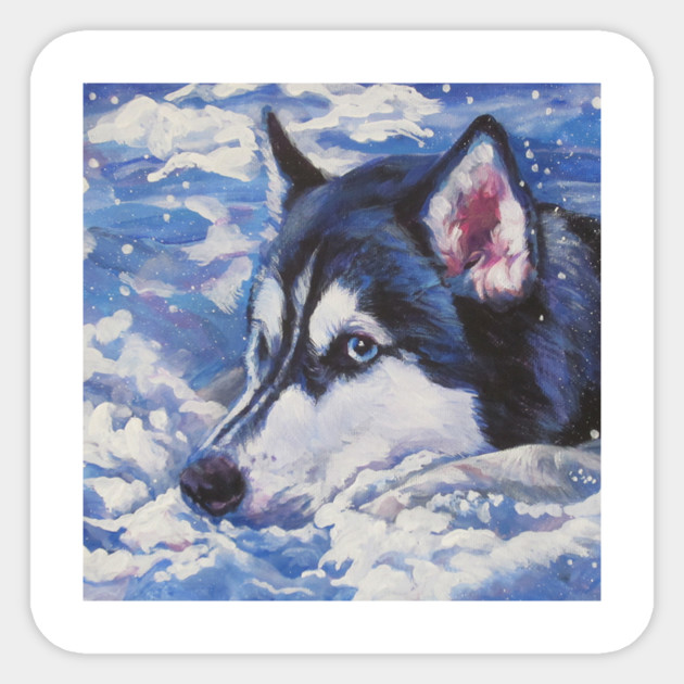 Siberian Husky Fine Art Painting Siberian Husky Sticker