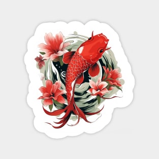 Koi Fish In A Pond Magnet