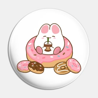 Bunny loves Coffee and Donuts Pin