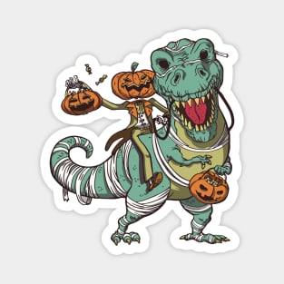 Jack O Lantern T Rex Mummy Halloween Trick Or Treating Magnet