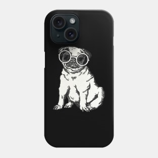 Pug dog, bulldog  vintage sunglasses art design for love like a gift for her and him Phone Case