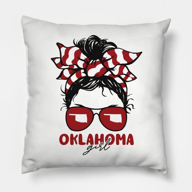 Proud Oklahoma Girl Letting My Roots Show // Messy Hair Don't Care Oklahoma Pillow by Now Boarding