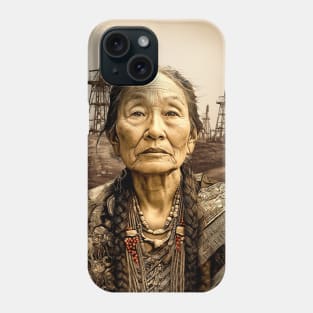 Osage Nation: Indigenous Oklahoma Osage Woman on a Dark Background Phone Case