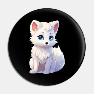 Playful Frosty Baby Arctic Fox Pin