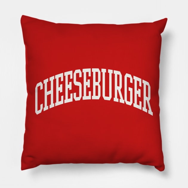 Cheeseburger Lover Type Text Cheeseburger Hawaiian Pillow by PodDesignShop