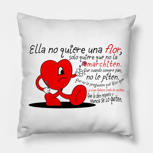 Andrea - Bad Bunny frases Pillow by emiliapapaya