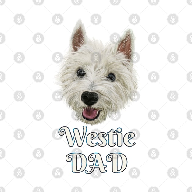 Mens Westie Dad Smiling West Highland Terrier by brodyquixote