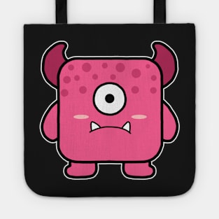 Kawaii Pink Square Monster Tote