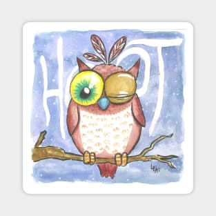 Hoot Cartoon Owl Magnet