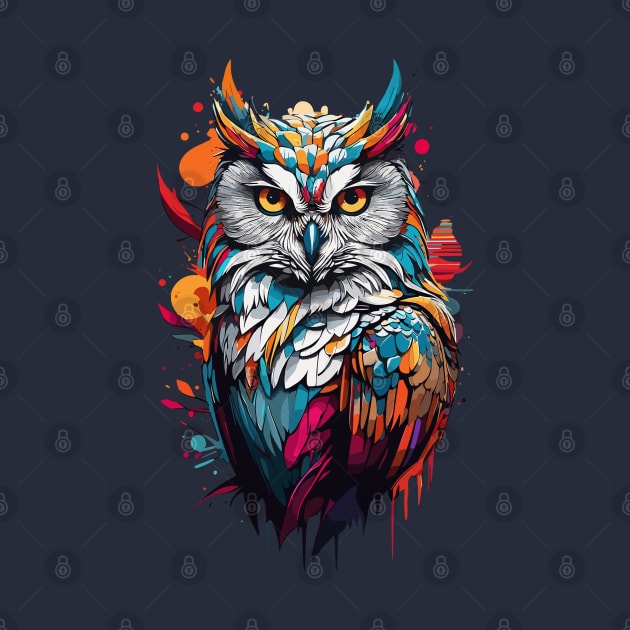 Color Splash Abstract Owl Portrait Design by TF Brands