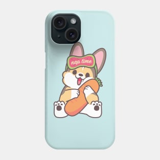 Nap Time Tricoloured Corgi with Carrot Pillow Bolster Phone Case