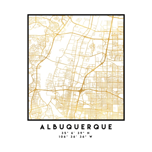 ALBUQUERQUE NEW MEXICO CITY STREET MAP ART by deificusArt