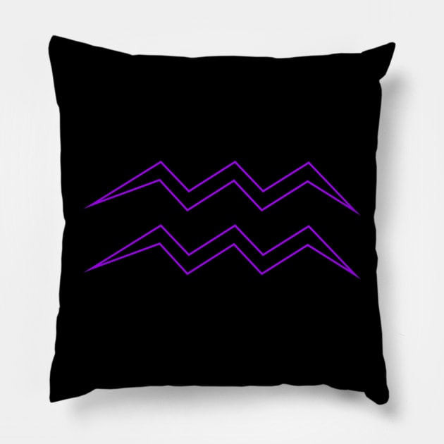 Zodiac Sign: Aquarius (Outline) Pillow by Sheomagi Designs