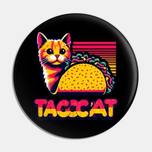 Taco Cat Retro Art Pin