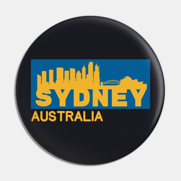 Sydney Australia City Silhouette Pin by Foxxy Merch