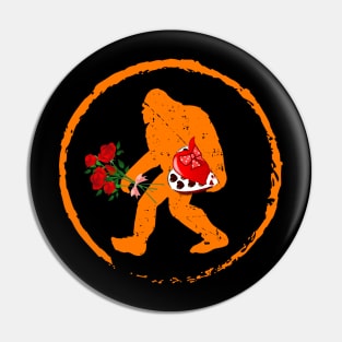 Valentines Day Bigfoot Funny Sasquatch Pin