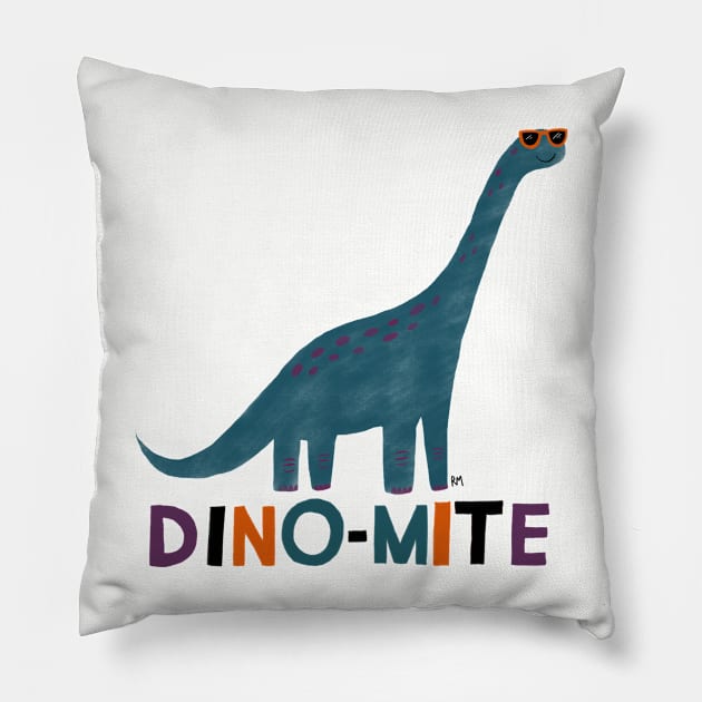 You're Dino-mite! Dinosaur Pillow by RuthMCreative