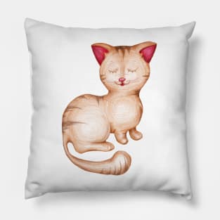 Sleeping cat. color pencil Pillow