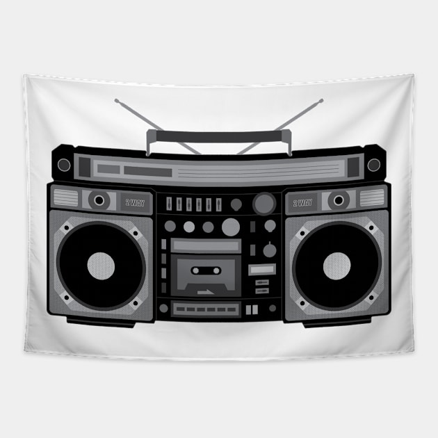 Retro Boombox Tapestry by AstralAxiom3000