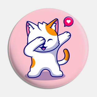 Cute Cat Dabbing Cartoon Pin