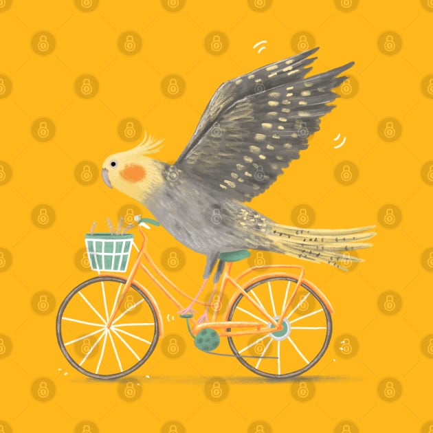 Cockatiel on a Bicycle by Sophie Corrigan