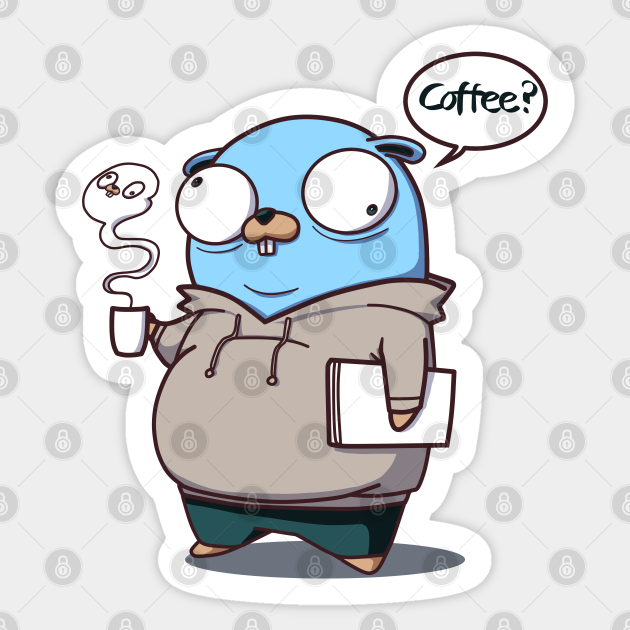 Golang Gopher Developer and His Soul - Golang - Sticker | TeePublic
