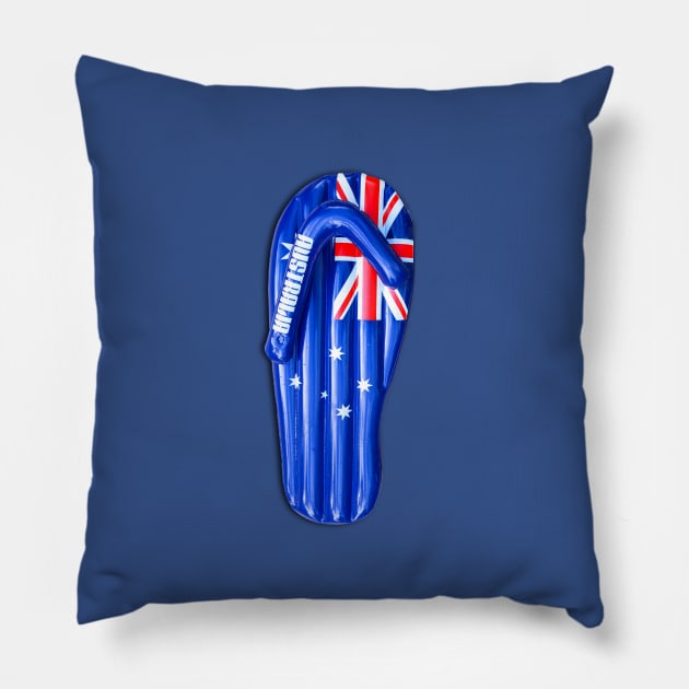 Australian Flag Plastic Thong Lounge Pillow by Design A Studios