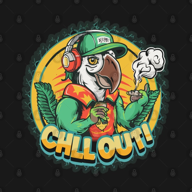 Chill Out: Hip Hop Parrot Art Piece by diegotorres