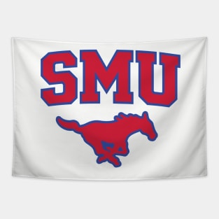 SMU Blue Logo & Red Peruna Tapestry