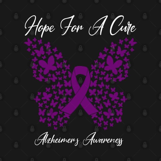 Hope For A Cure Butterfly Gift  Alzheimer's 3 by HomerNewbergereq