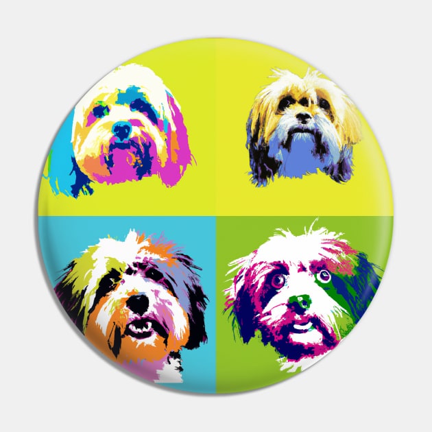 Havanese Pop Art - Dog Lover Gifts Pin by PawPopArt