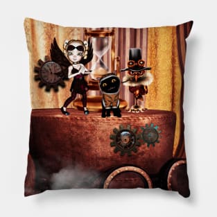 Cute little steampunk friends Pillow