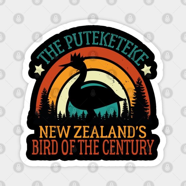 Funny Puteketeke New Zealand's Bird Of The Century Vintage Magnet by rhazi mode plagget