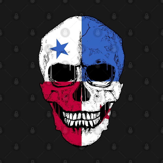 Panama Flag Skull Panamanian Flag Human Skull by BramCrye