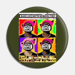 Legalize Blackness Black Lives Matter Memorial Fence Warhol - Fence Angel - Double-sided Pin