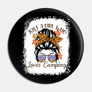 Bleached Messy Bun Leopard Just A Girl Who Loves Camping Pin