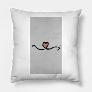 Heartbeat Symbol Tattoo Pillow