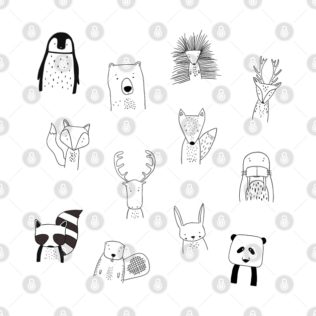 Woodland animals by Sarah Doodles