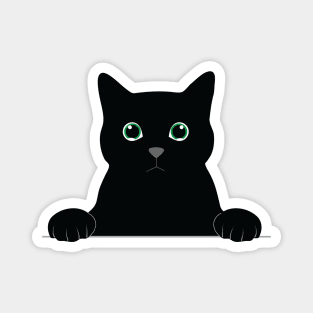 Black sad cat Magnet