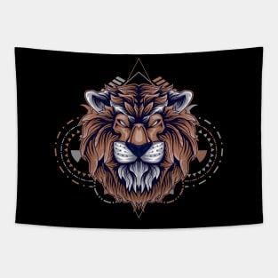 lion head front retro Tapestry